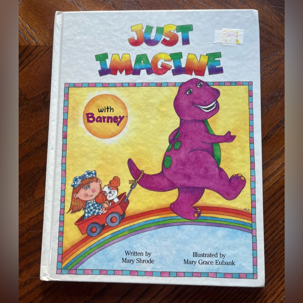 Barney kids book | vintage 1992 | Just Imagine with Barney